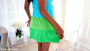 andrea kelly, 19 yo cute latina, huge cock pov blowjob and huge load swallow