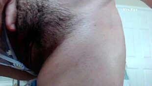 amateur mia nyx shows off her sexy pink hairy pussy in see through lingerie, bra and panties with blur edit