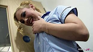 Can you believe mature boss caught with teen in office threesome?