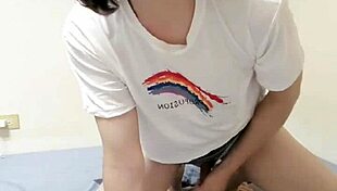 I can't get enough of shemale Tingxuan's barefoot blowjob in black stockings