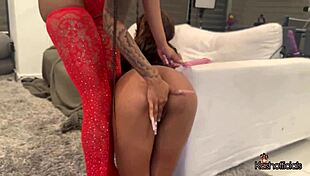 how do you do doggy right with lesbian strapping?