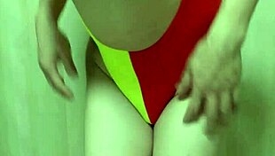 schoolgirl in bloomers, gym clothes, see-through underwear, and school swimsuit for anal play