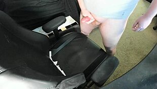 Ginger Explodes Huge Cum Load On Chair In Amateur Masturbation Session