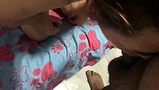 I gave my husband a delicious blowjob before bed, nora milf.