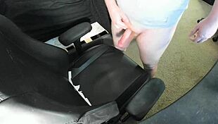 Ginger Explodes Huge Cum Load On Chair In Amateur Masturbation Session