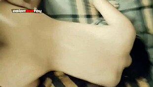 Amateur asian girl getting fucked and cum on her hairy pussy 😈