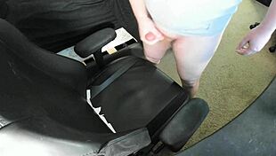 Ginger Explodes Huge Cum Load On Chair In Amateur Masturbation Session