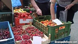 teen fucked by oldie in the woods during outdoor encounter