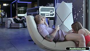 Eighteen-year-old stepsis sucks stepbro's cock to get the car