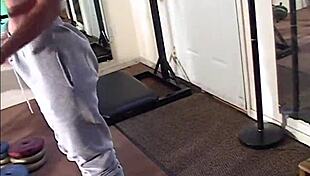 hey, maria shadoes is this redhead milf doing a behind the scenes workout photoshoot at the gym, looking so petite and natural