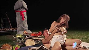 Li Nana chats about her big tits before a hard fuck