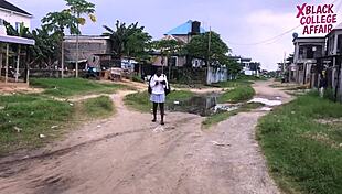 घाना स्ट्रीट बॉय ने स्कूल गर्ल को क्लास से ज्यादा ब्लैक लंड चुनवा लिया 4k में
