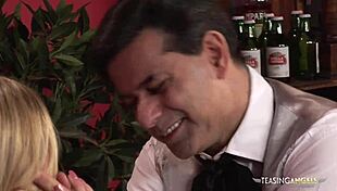 amazing maid shares delicious cocks with another babe on the sofa