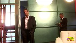 Testing virtual reality means watching busty lesbian blonde and brunette use sex toys!