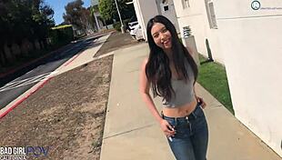 Amber Angel gives sloppy blowjob and drains big black cock.