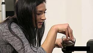 naughty adele gets covered in piss and cum while fingering her pussy