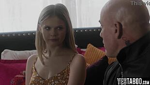 The protective stepdad removes his stepdaughter's chastity belt for rough sex