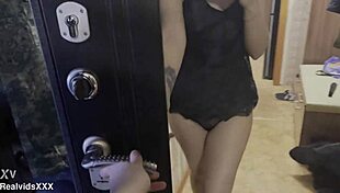 when a soldier visits army mates wife for anal creampie