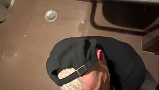 did the hot slut give her ass to the well-endowed guy in the shopping bathroom?