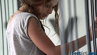 the babe indulges in foot fetish fucking. with her partner in the scene