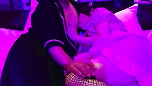 Maid Costume Creampie In Fishnets