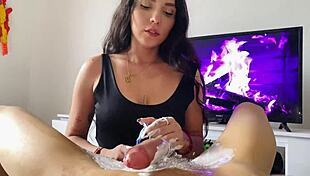 The naughty stepson asks his stepmother to shave him. She agrees, leading to close-up teasing and taboo sex.