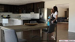 Busty boss licks her maid and squirts