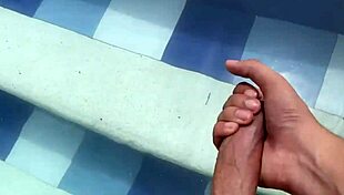 Naughty redhead tastes and rides a big cock in the pool with Andy Rose!