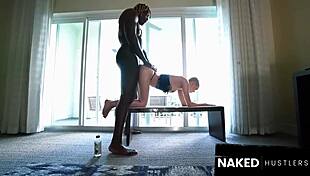 Oiled European Model Fucked Hard by Huge Black Man