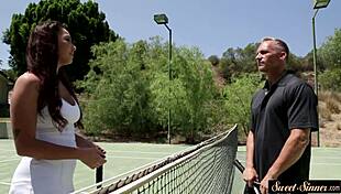 curvy stepteen bouncing on my cock after tennis