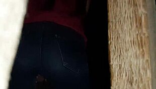 Stranger masturbates in jeans until orgasm in abandoned spot