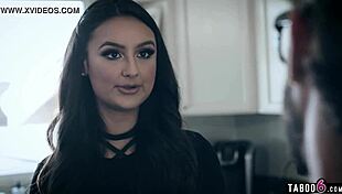 Young woman outsmarts coworker in kitchen after work