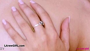 Attractive brunette model shows her sexy body