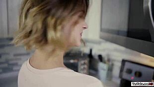 evelin gets doggystyled in the kitchen