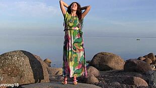 Norma A Masturbates Sensually on Baltic Beach