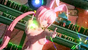 I-I am Megurine Luka, all nude in this bunny costume, my big tits and pussy exposed