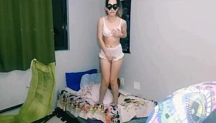 Just a naughty skinny girl playing with her body and getting fun