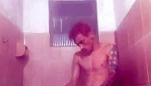 Chubby Married Woman Gives A Sensual Bath To Her Husband In The Bathroom.