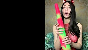 What happens when sexy devil hotkinkyjo stretches ass with long dildo prolapse