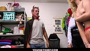 Tiny blonde teen 18+ shoplifting stepdaughter fucked by stepdad after deal with milf security guard - khloe kingsley jenna starr rusty nails