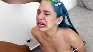 Beautiful Blonde Endures Intense Rough Facefuck with Piercing Eye Contact