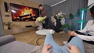 Vip4k features a sudden threesome with two Colombian hotties and a cuckolding scenario