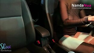 Gas Station Tease! Transparent Blouse Flashes Tits to Attendant