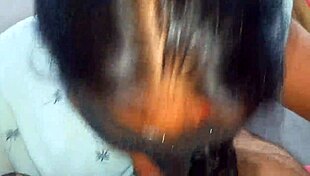 Indian bhabhi takes big cumshot in mouth after deepthroat