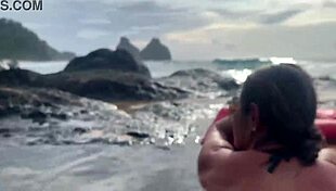 Stranger feeds my cum to fish on the beach in public