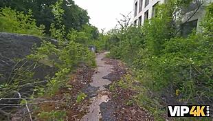 damn cute russian teen gf takes huge cock outdoors while old cuck watches 😏🍑