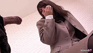 Uncensored JAV Casting Shows Older Guy Engaging in Creampie Sex with Petite Japanese Teen 18+ During Roleplay Interview