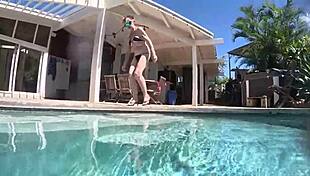 Swimming In A Private Pool In Hawaii Kai With Family