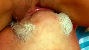 grandpa rams babe's tight pussy then she gulps his cum