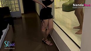 Interactive Motel: Guy Eats and Cums in Ass Dripping to Pussy, Fucks Raw While Cuckold Watches.